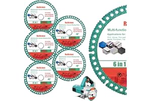 GENERIC 5 pcs 4.5 Inch Indestructible Disc for Grinder， Angle Grinder Cutting Disc Fits 7/8" Arbor, Diamond Ceramic Tile Concrete Saw Blades for Smooth Cutting, Chamfering, Grinding Materials