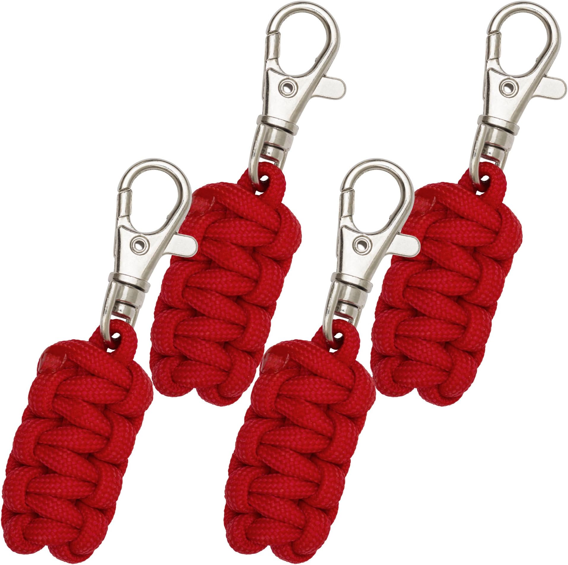 Zipper Pulls 4 Pack - Red | Metal Hook Thin Enough to Attach to Almost Any Zipper