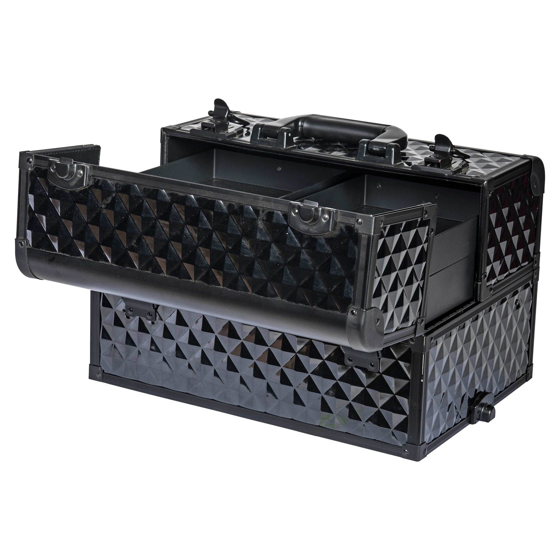 SHANY REBEL Series Pro Makeup Artists Rolling Train Case - Trolley Case - Curious Black Cat