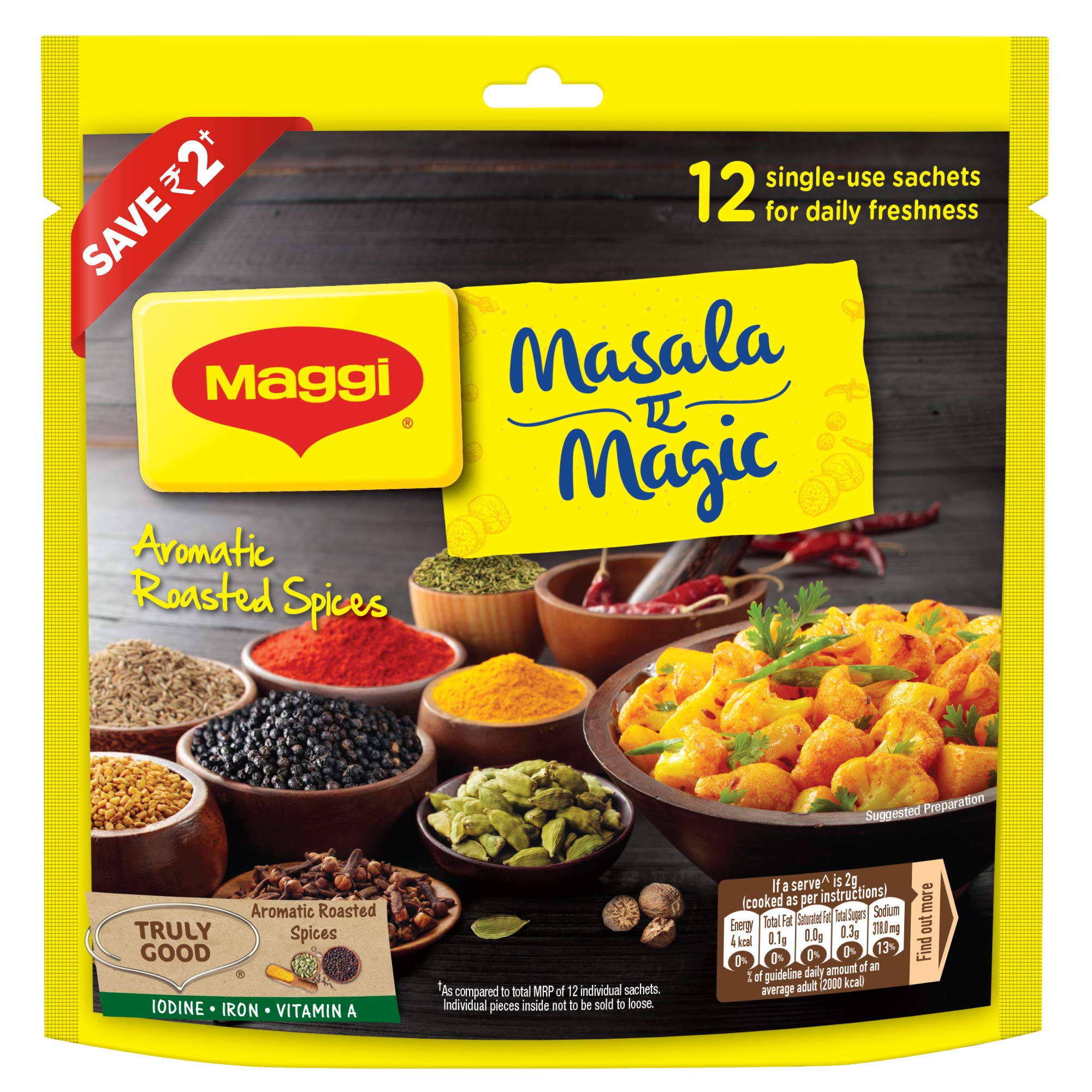 MAGGI MasalaaeMagic Seasoning, Vegetable Masala 72g Pouch (12