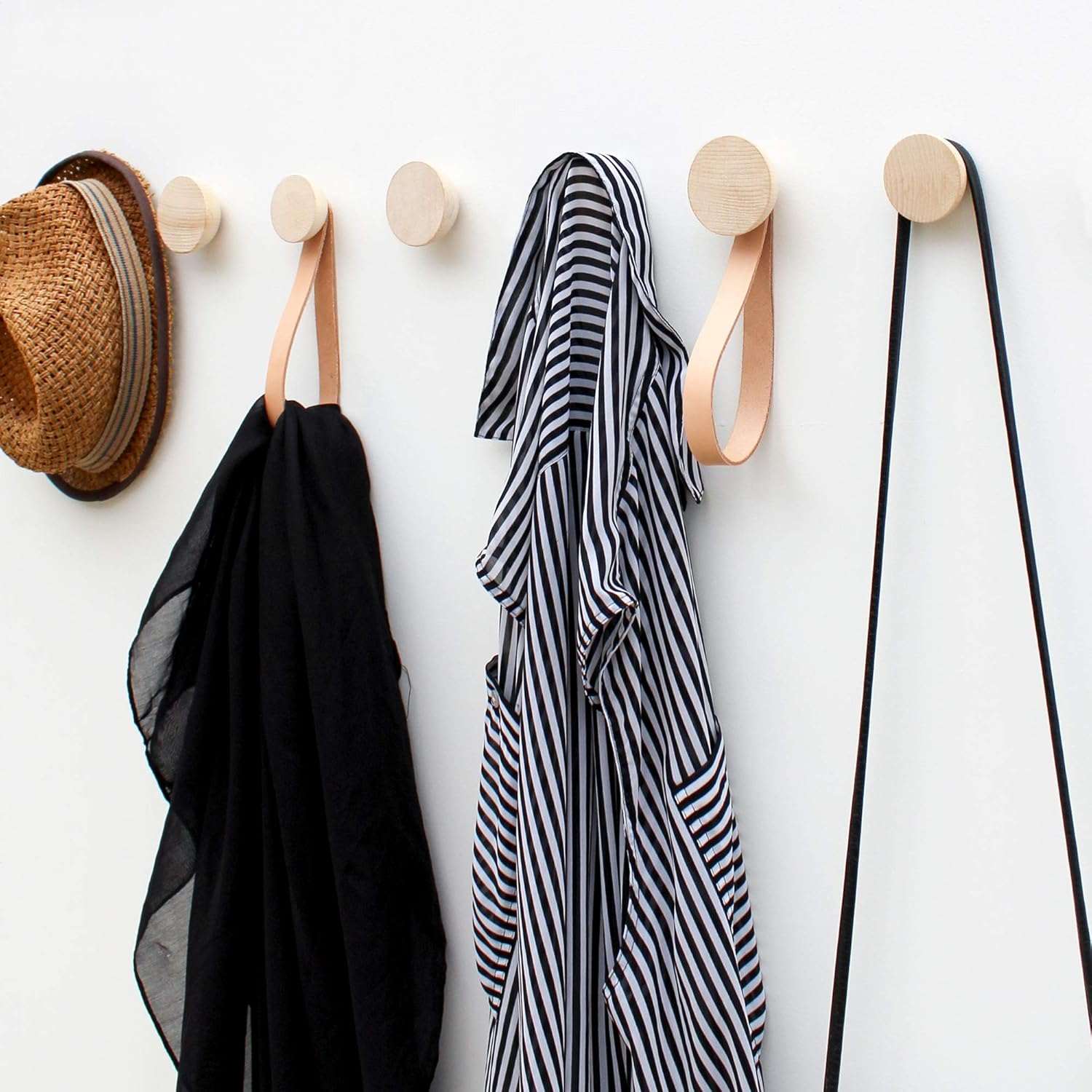 wall mounted modern Scandinavian style coat hooks Beech Wood Wall Hook