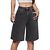EMMIOL Women Jorts Baggy Jeans Jorts Outfits Mid-Low Waisted Denim Y2K Shorts Summer Hot Short Pants Streetwear