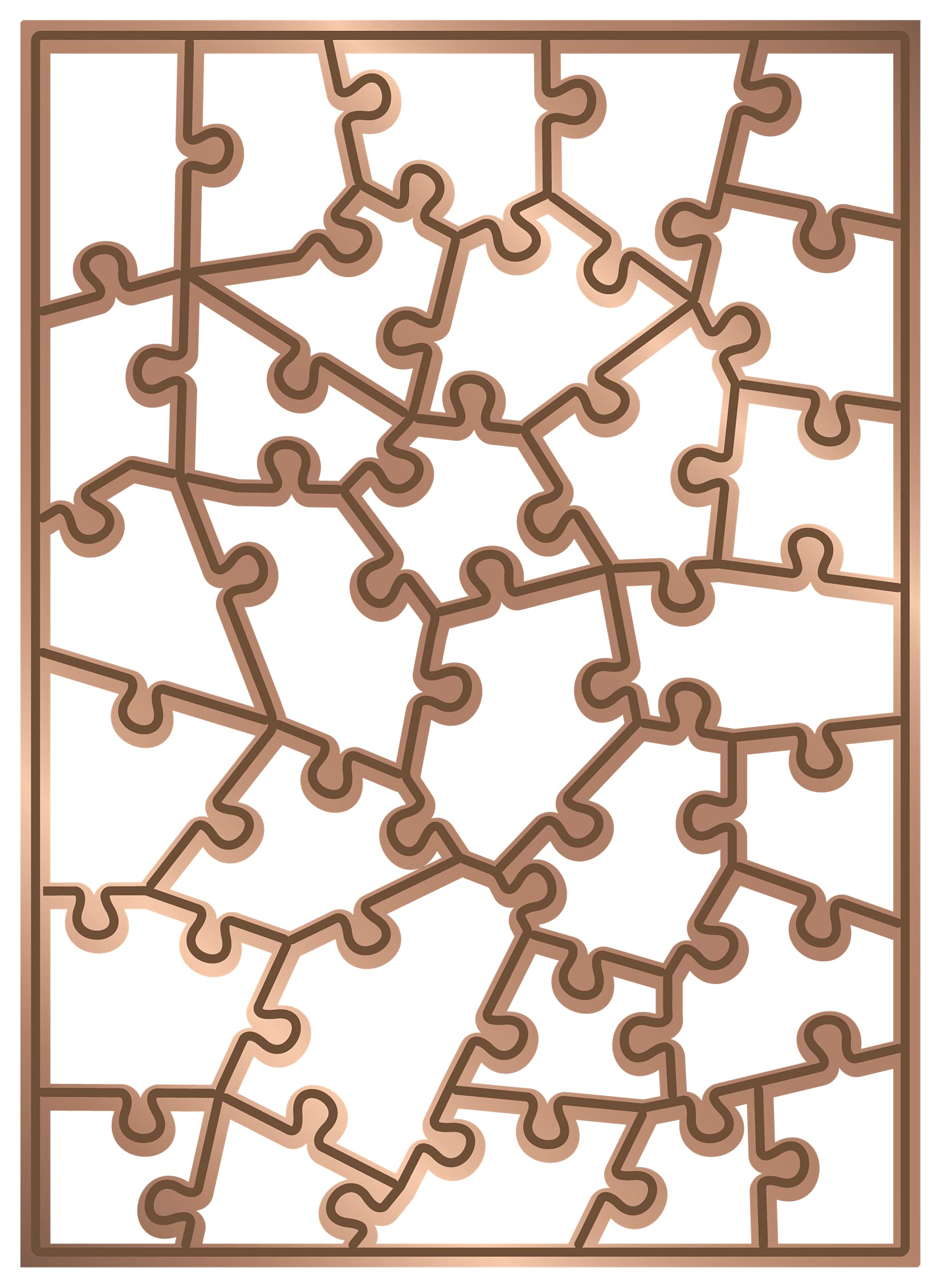 Gemini Multi Media Metal Die Set-5" x 7" Abstract Jigsaw (30 Piece), Silver, One Size