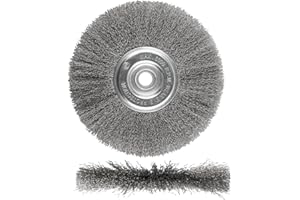 WENORA 8-Inch Wire Wheel for Bench Grinder, 0.012 Carbon Steel Wire, Bench Wire Wheel Brush with 5/8" & 7/8" Arbor Hole, for Removal of Rust, Paint and Scale from Metal