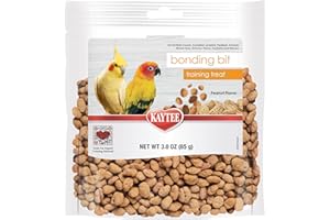 Kaytee Pet Bird Bonding Bits Training Treat for Conures, Cockatiels, Lovebirds, Parakeets, Amazons, African Greys, Ecletus, Pionus, Cockatoos and Macaws, 3 oz