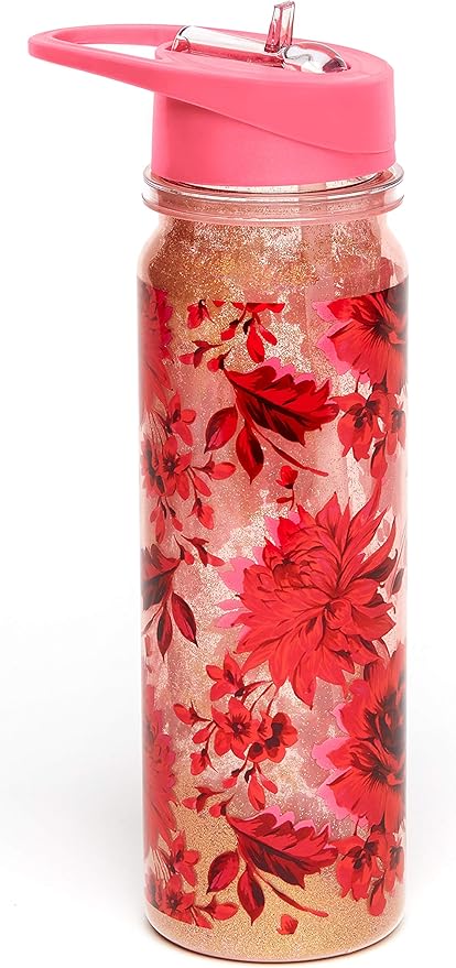 glitter water bottle with straw