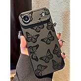 Jusnfu for iPhone Air Case 6.5 Inch 2025, Aesthetic Butterfly Goth Phone Case for Women Girls Men, Slim Silicone Protective Phone Cover for iPhone Air, Black Butterfly
