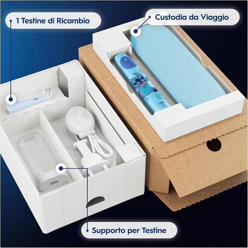 Spazzolino Elettrico iO Kids 6+, 1 Testina, Custodia, Azzurro
