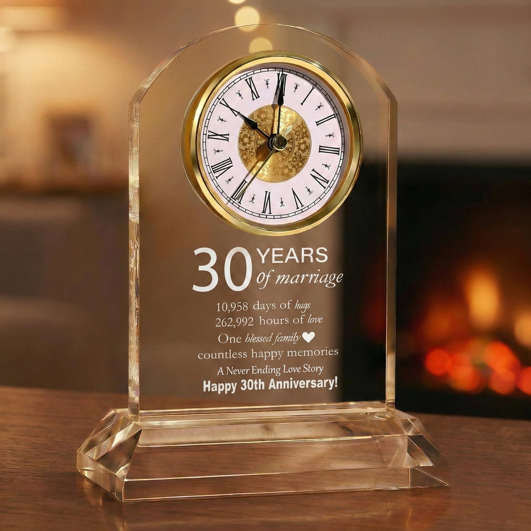 DEEWISH 30th Wedding Anniversary Clock, Best Gifts Ideas for Couple Parents Wife Husband Pearl 30 Years of Marriage for Him Her