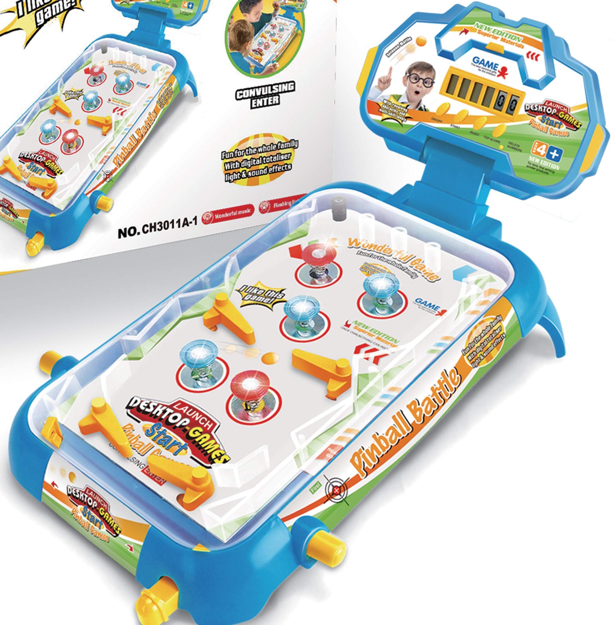 Tabletop Pinball Machine Game by VERZABO Arcade Game Toy for Kids Ages