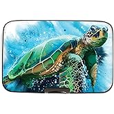 Monarque Armored Wallet Credit Card Case with RFID Data Theft Protection (Sea Turtle), 4.3''x2.9''x.75''