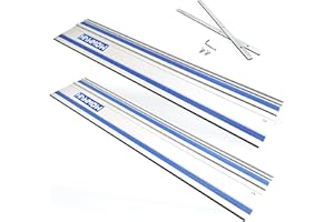 110" Track Saws Guide Rail Replacement for Festool and Ma Kita, Includes 2 PCS 55" Aluminum Extruded Guided Rails and 2 Guide