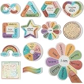 48 Pcs Anxiety Sensory Stickers Fidgets Mindfulness Textured Calm Strips Boho Mood Calming Sticker Stress Anxiety Relief Calm