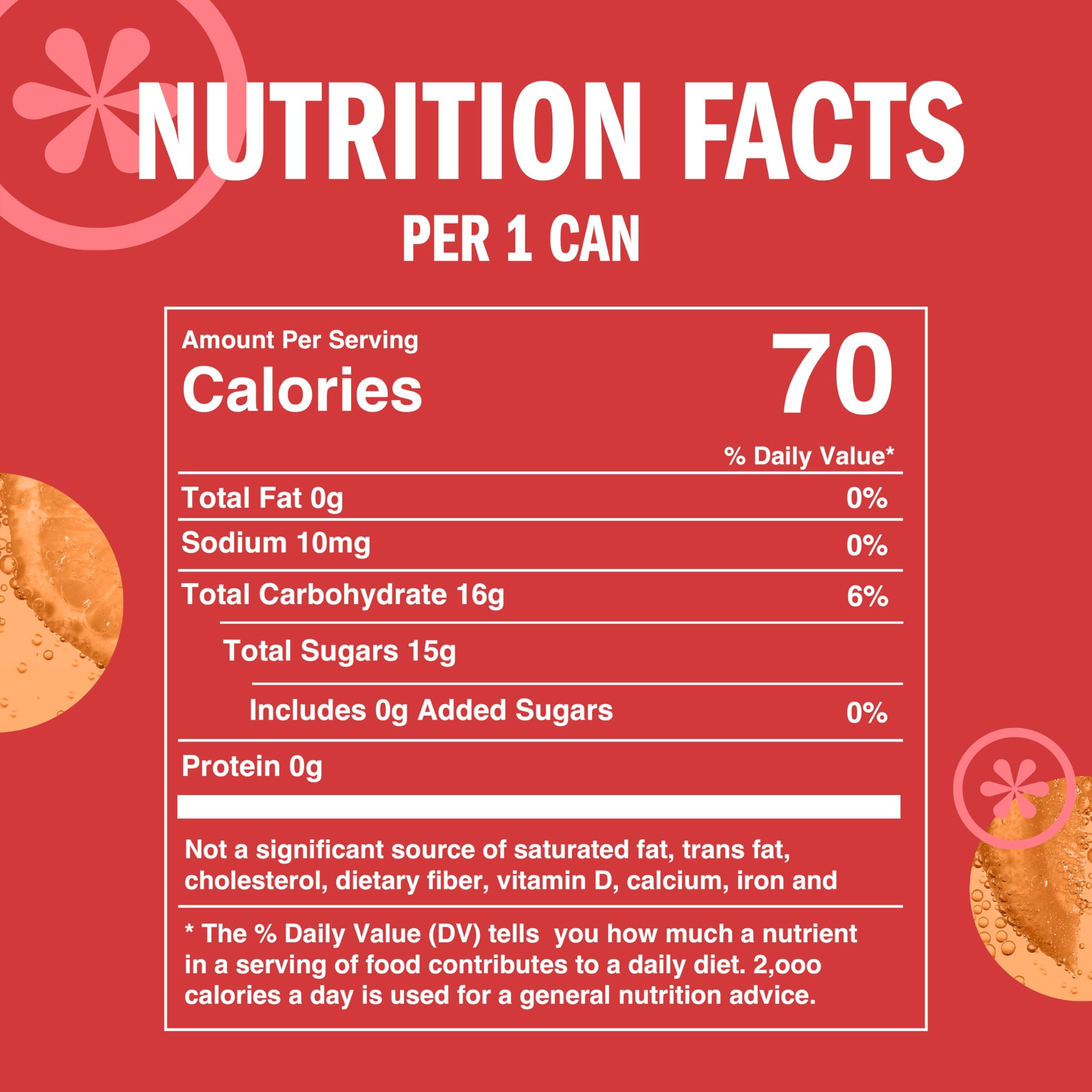 IZZE Sparkling Water Juice Beverage Blend, Grapefruit, No Sugar Added, 8.4 FL OZ, 24 Cans