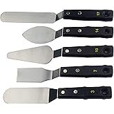 Large Painting Knife 5pcs by AebDerp Acrylic Paint Knife with Stainless Steel Palette Knives for Artist Painting Supply