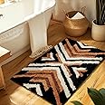 Amazon.com: Tyrot Black Brown Boho Bathroom Rugs Non Slip Washable ...