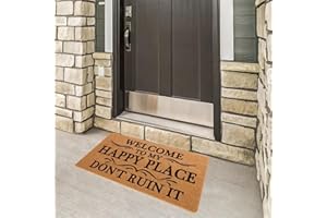 Funny Welcome Doormat Welcome to My Happy Place Don't Ruin It Doormats for Entrance Personalized Non Slip Rubber Mat for Fron