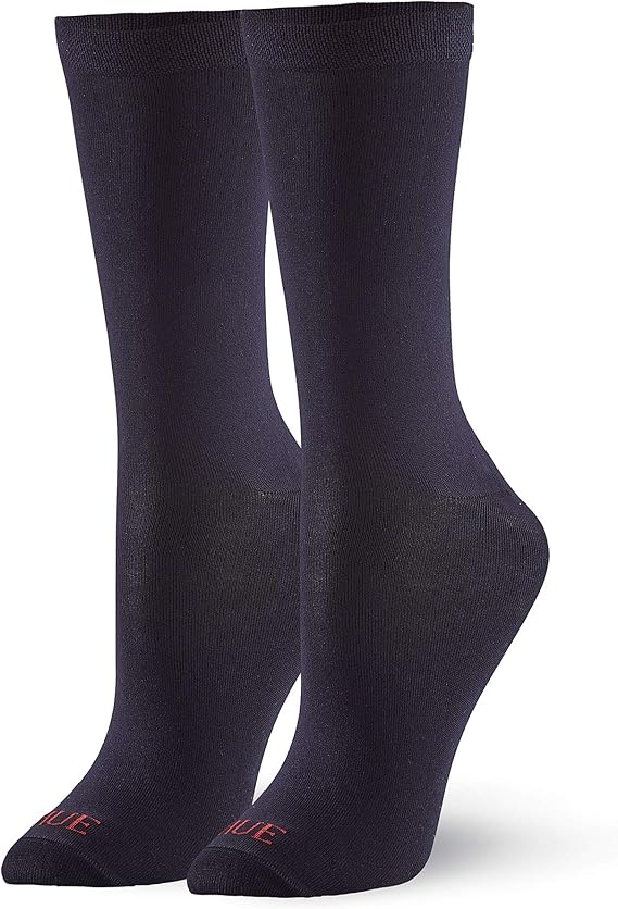 HUE Women's Cushioned Crew Sock, Navy, one size at Amazon Women’s Clothing store
