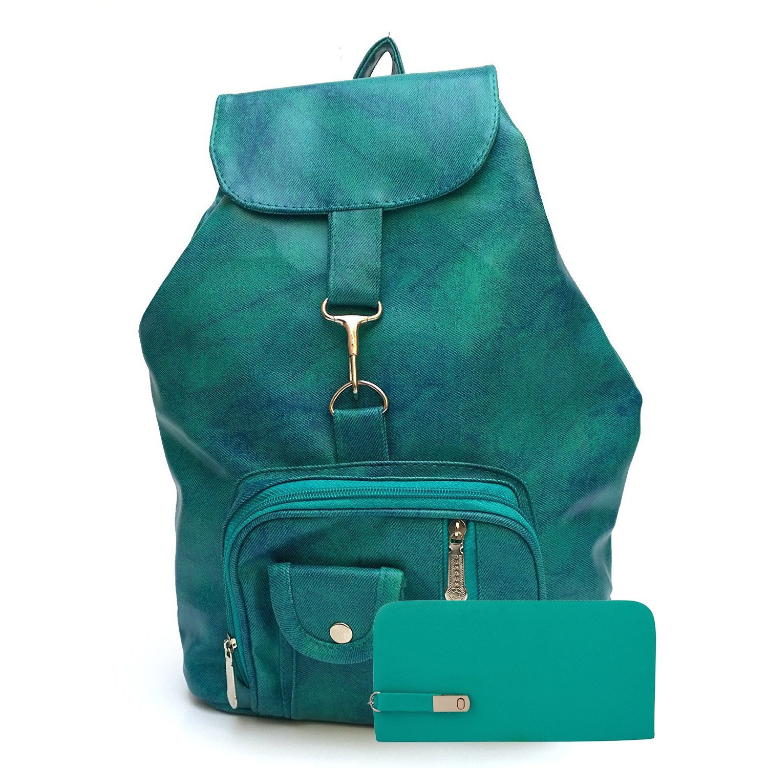 glory fashion stylish girls school bag college bag casual backpack and clutch combo(green)