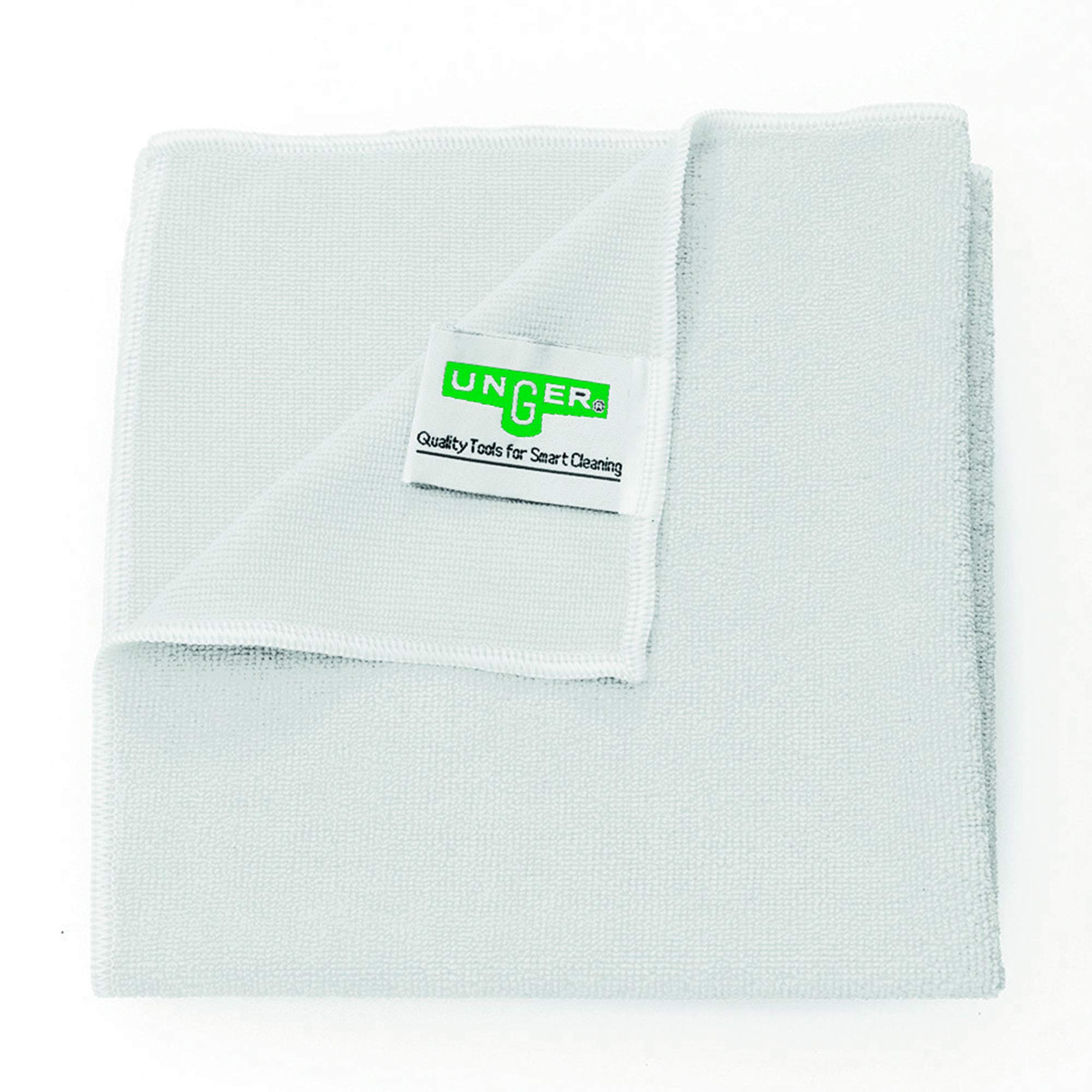 UNGER ME40W MicroWipe Microfibre Cloth - Lint Free Microfibre Cleaning Cloths - Kitchen, Bathroom, Car & Window Cleaning Products - Lasts 200 Washes - 40 x 40 cm - SmartColor White