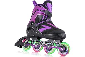 JIFAR Kids Adjustable Inline Skates with Light Up Wheels for Boys Girls Ages 5-8 8-12, Youth Roller Skates for Beginners Teens Adults, Outdoor Indoor Birthday Gift
