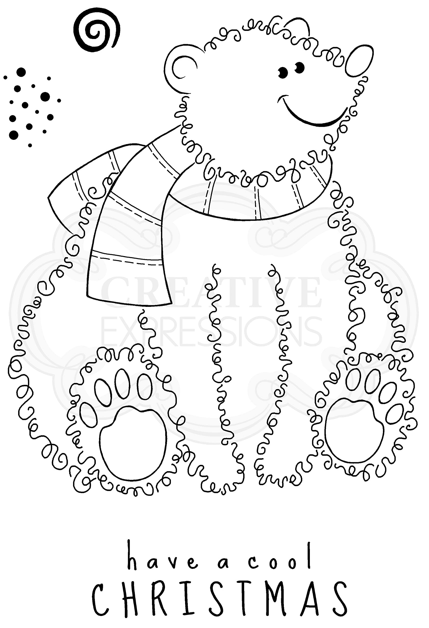 Woodware Jane Gill Clear Magic-Festive Fuzzies-Polar Bear-Stamp Set, A6, JGS789