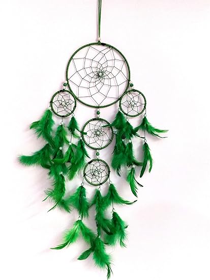 Green Color Five Ring Dream Catcher for Sweet & Romantic Dream