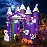 Kalolary 12FT Halloween Inflatables Archway Haunted House Castle | Large Ghost Pumpkin Arch Inflatable Scary Blow Up Tunnel Halloween Outdoor Yard Decoration for Party Lawn Garden Decors