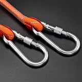 NorthPada Nylon Outer Polyester Inner 12mm 20m Orange Boat Rope with Carabiners view 3
