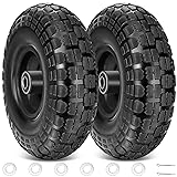 TICONN 10" Solid Tires, 2 Pack Flat Free