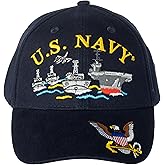 United States Navy USN Ship Fleet by Sea, Air and Land Embroidered Cap Hat - Adjustable Blue