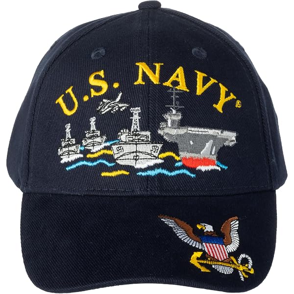U.S. Naval Submarine Base Kings Bay Emblem Patch Hat - Navy Blue Adjustable Baseball Cap - View #12