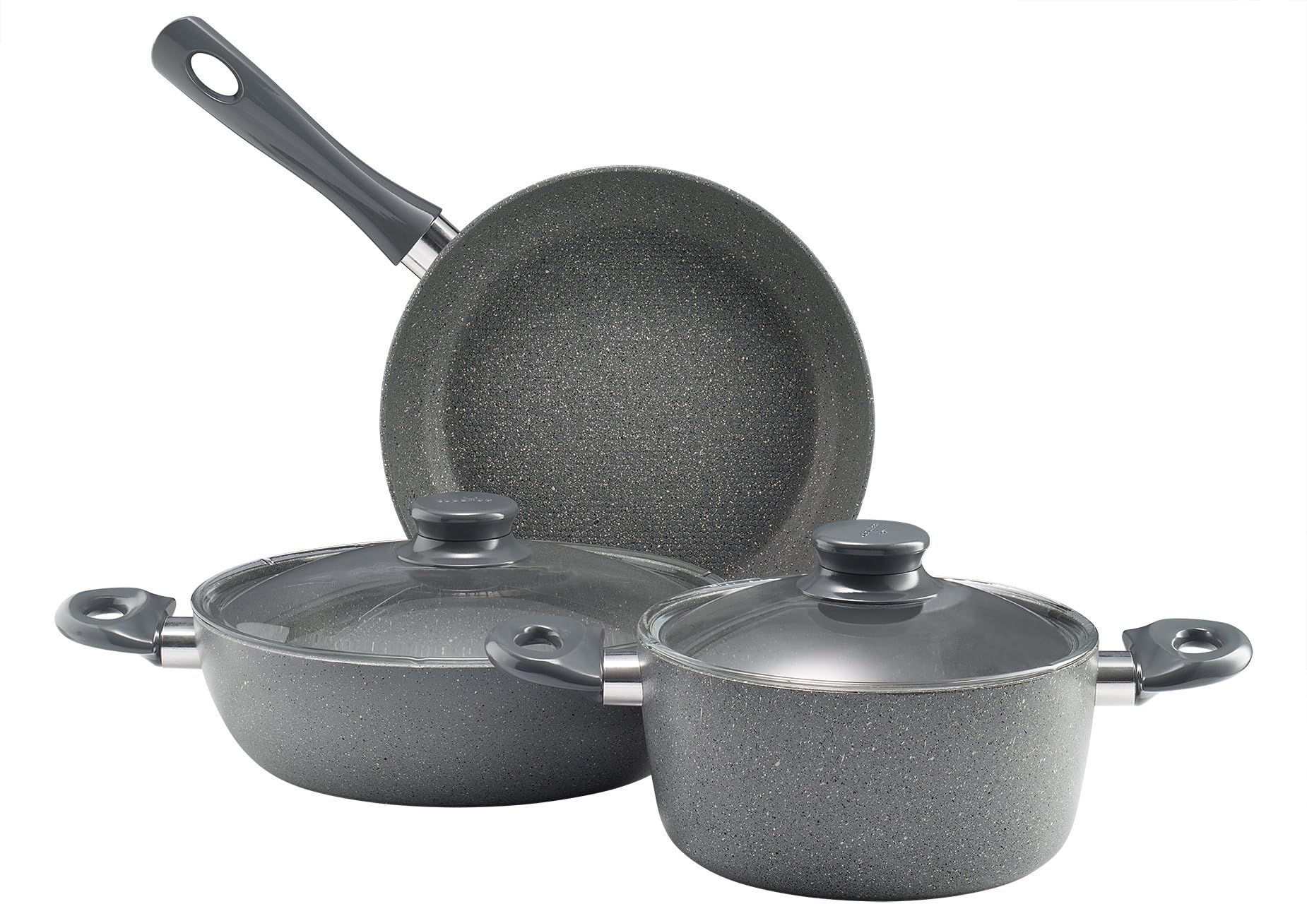 Essenso Neogranite Stone Austin 5-Piece Cookware Set, Dishwasher Safe, Nonstick Italian Stone Coating