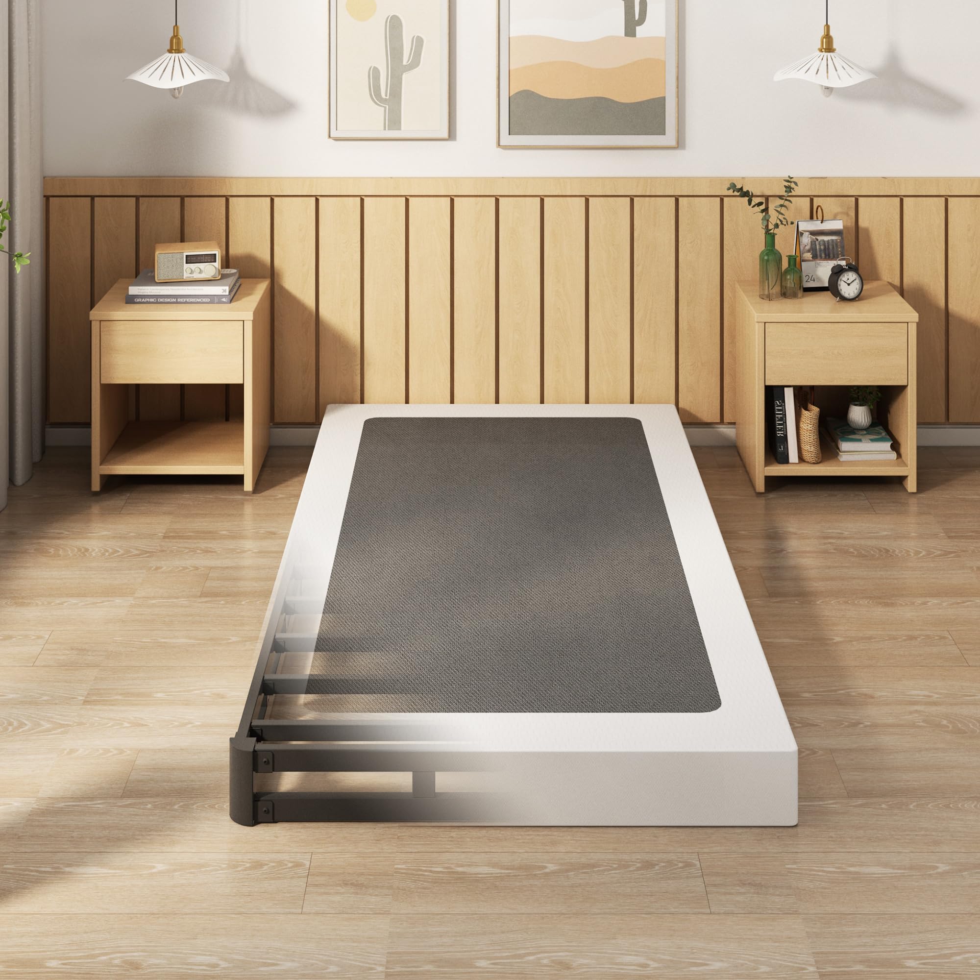 EMODA 5 Inch Twin Box Spring Bed Base, 1500 lbs Heavy Duty Metal ...