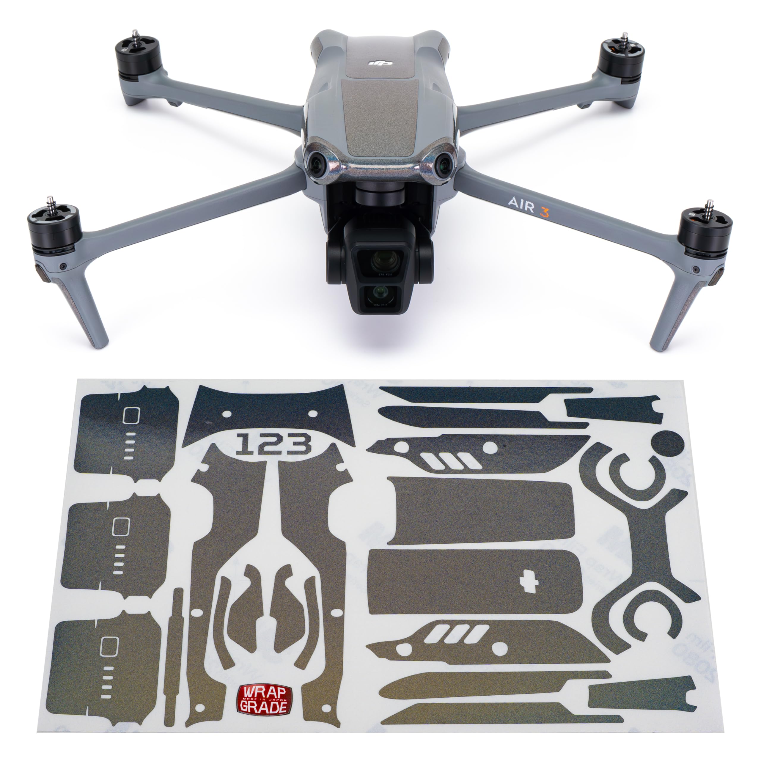 WRAPGRADE Skin Stickers compatible with DJI Air 3 | Accent Color (COLORATION-X)