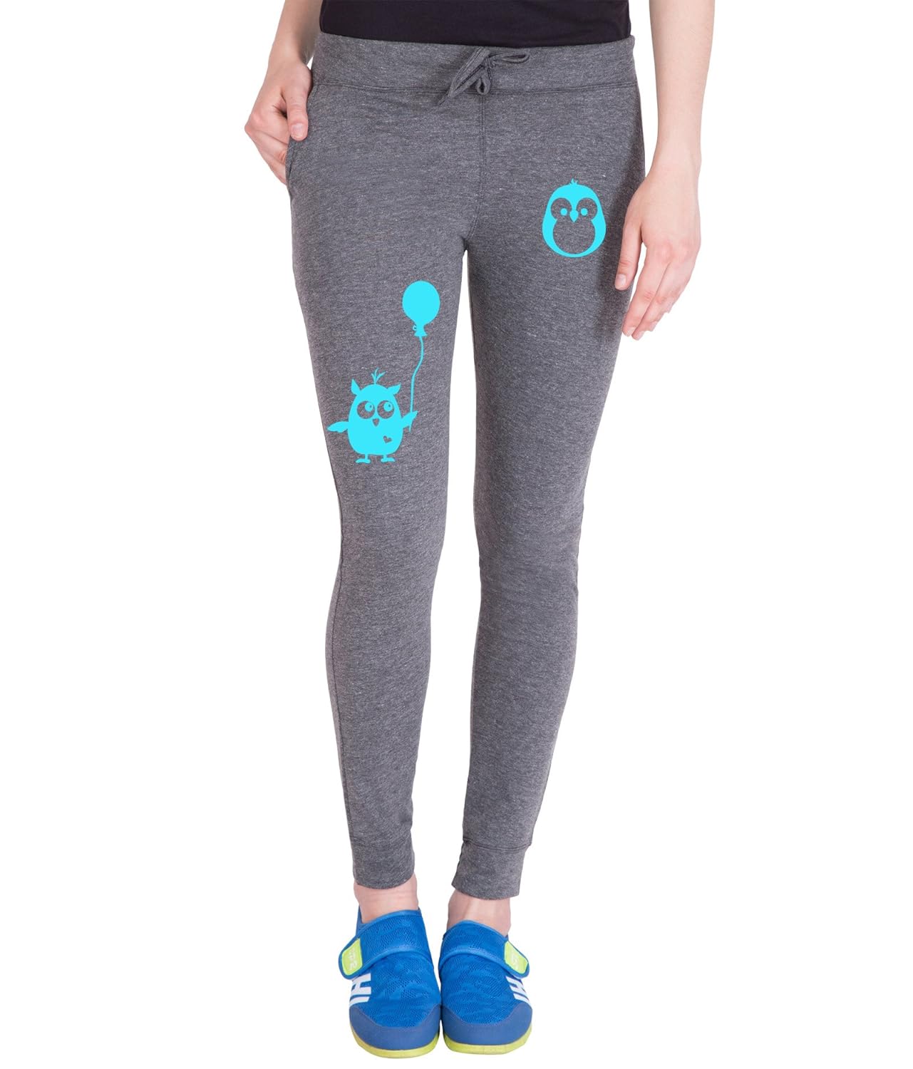 american-elm grey melange printed women track pant