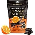 Belgian Chocolate Covered Fruit Sticks - Gourmet Covered Dried Fruit, 3.5 oz Resealable Pouch, Non-GMO, Perfect Treat for Chocolate Lovers (Dark Chocolate, Orange)