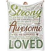 Super Soft Hug Blanket for Boy Girl, Inspirational Healing Gift for Cancer Patients, Post Surgery Recovery, Chemo Support, Hospital Stay, Thinking of You Gift for Daughter Son Friend, 50"x60"