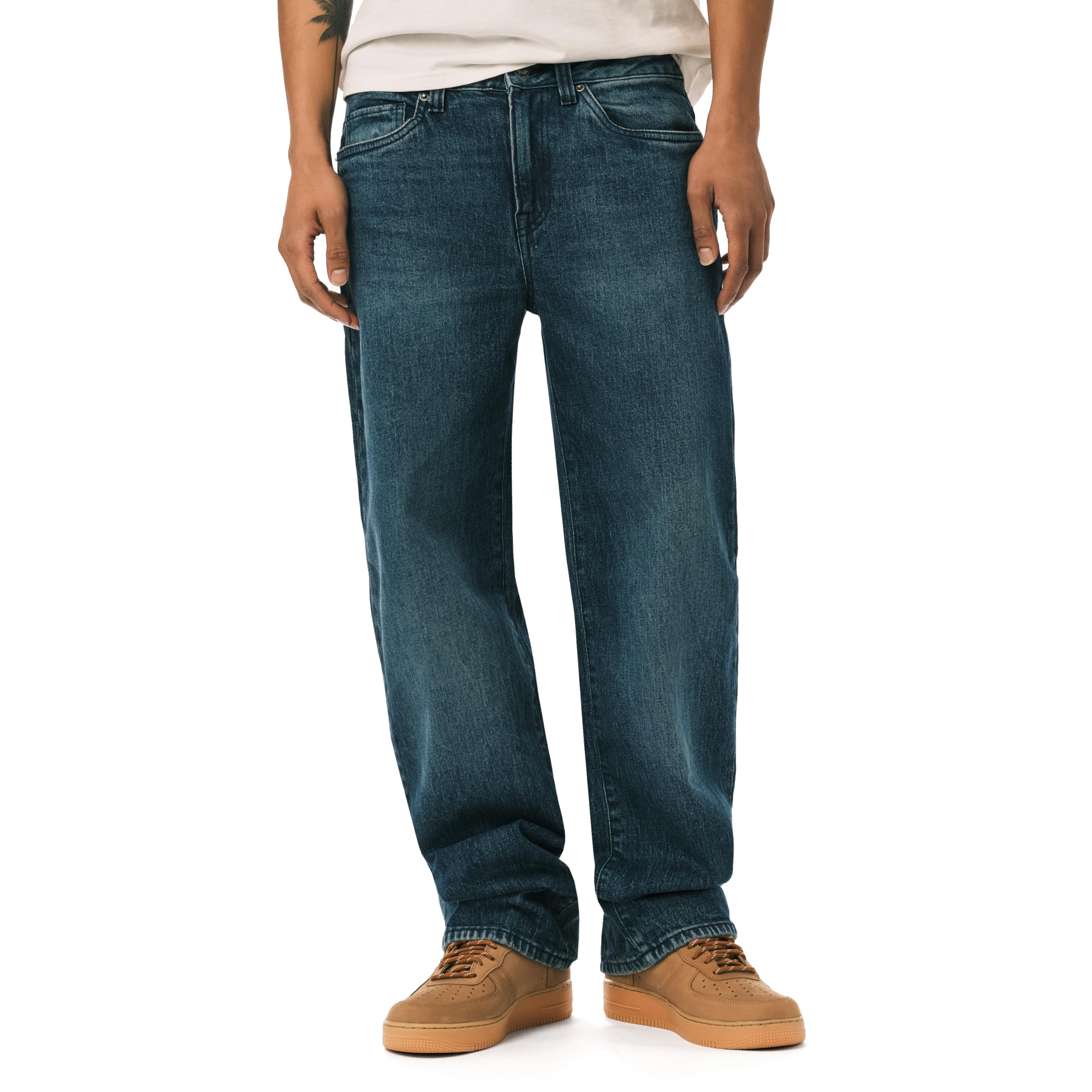 Buffalo David Bitton Men’s Easy Fit Ruffer Jean Heritage Authentic Denim, Contrasted Blue, 42W x 34L