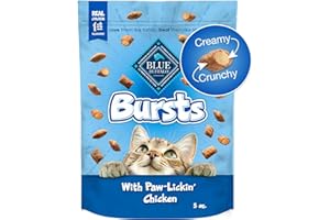 Blue Buffalo Bursts Crunchy & Creamy Cat Treats, Great for Training, Paw-Lickin' Chicken, 5-oz Bag