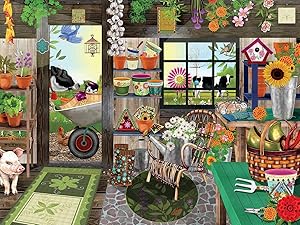 Anwei Wooden Jigsaw Puzzle 300 Piece Puzzle for Adults Rural Scenery Country Landscape Farm Animal Jigsaw Puzzles Forests for Kid Surprise Birthday for Family Home Decor Art Puzzle