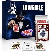 Hat Trick Magic Red Bicycle Invisible Deck, Beginner to Pro | Includes appearing, teleporting transforming tricks. Invisible Deck suits all skill levels, from beginner to professional.