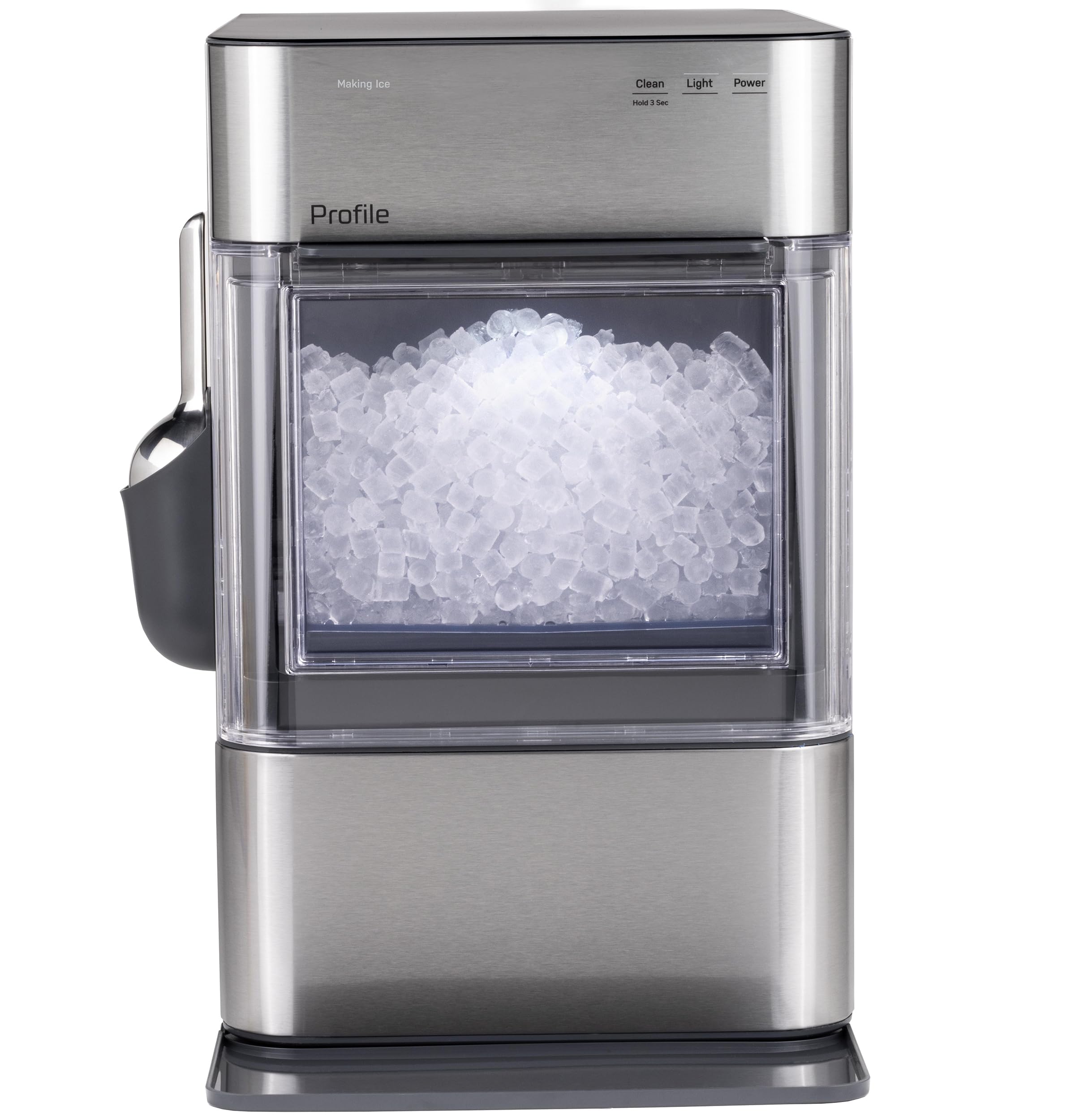 Photo 1 of GE Profile Opal 2.0 Ultra Nugget Ice Maker with Scale Inhibiting Filter, Scoop Included, 38 lbs in 24 Hours, Pellet Ice Machine with WiFi & Smart Connected, Stainless Steel