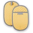 KitchenAid Asteroid Pot Holder 2-Pack Set, Buttercup Yellow, 6.5"x10"