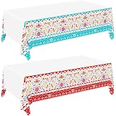 Gatherfun Fiesta Party Supplies & Cinco de Mayo Decorations - Ultimate 2-Pack Mexican Party Supplies with Vibrant Disposable Plastic Tablecloth, 54x108, Mexican Birthday, Taco Events