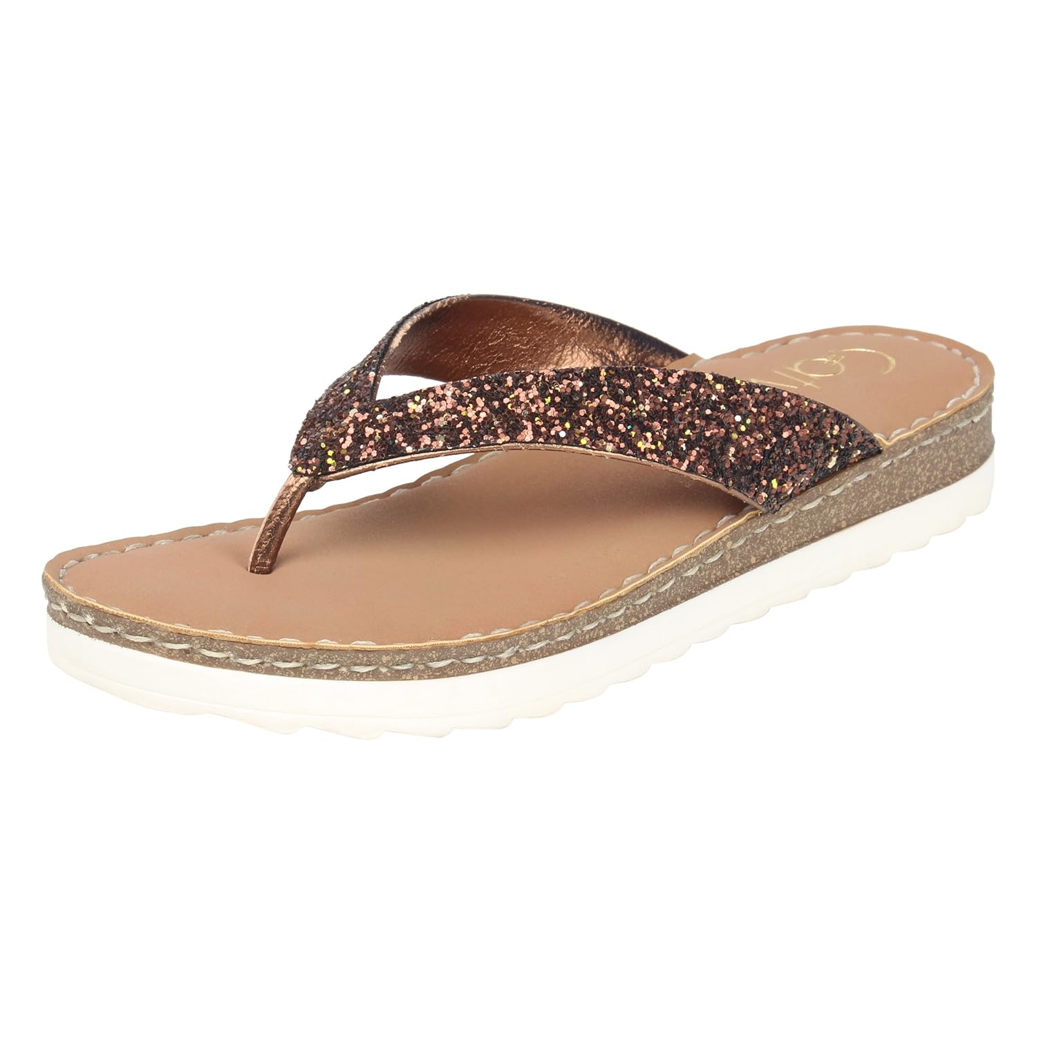 catwalk bronze slip-on sandals