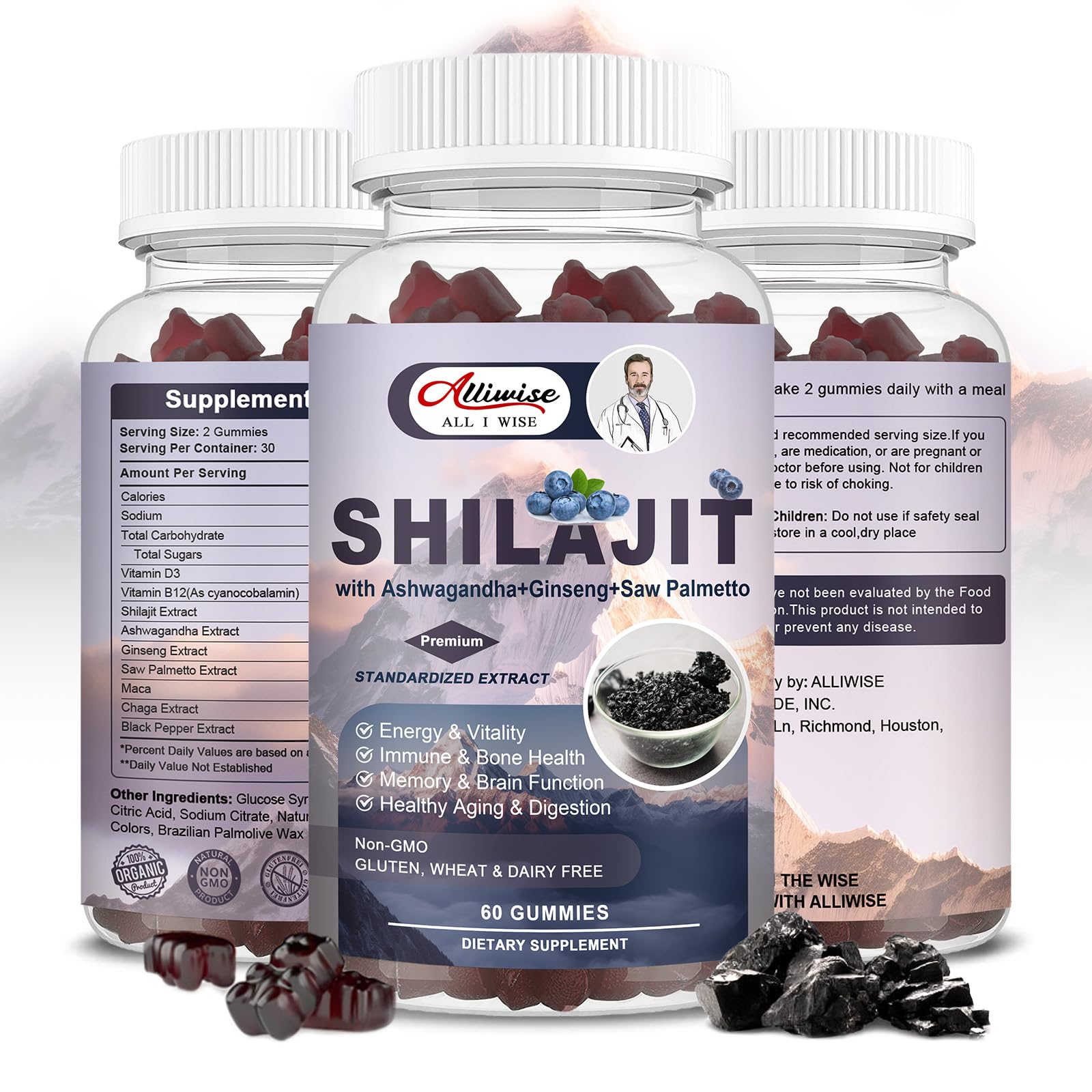 Mua Shilajit Gummies for Men & Women, 600mg Shilajit Pure Himalayan ...