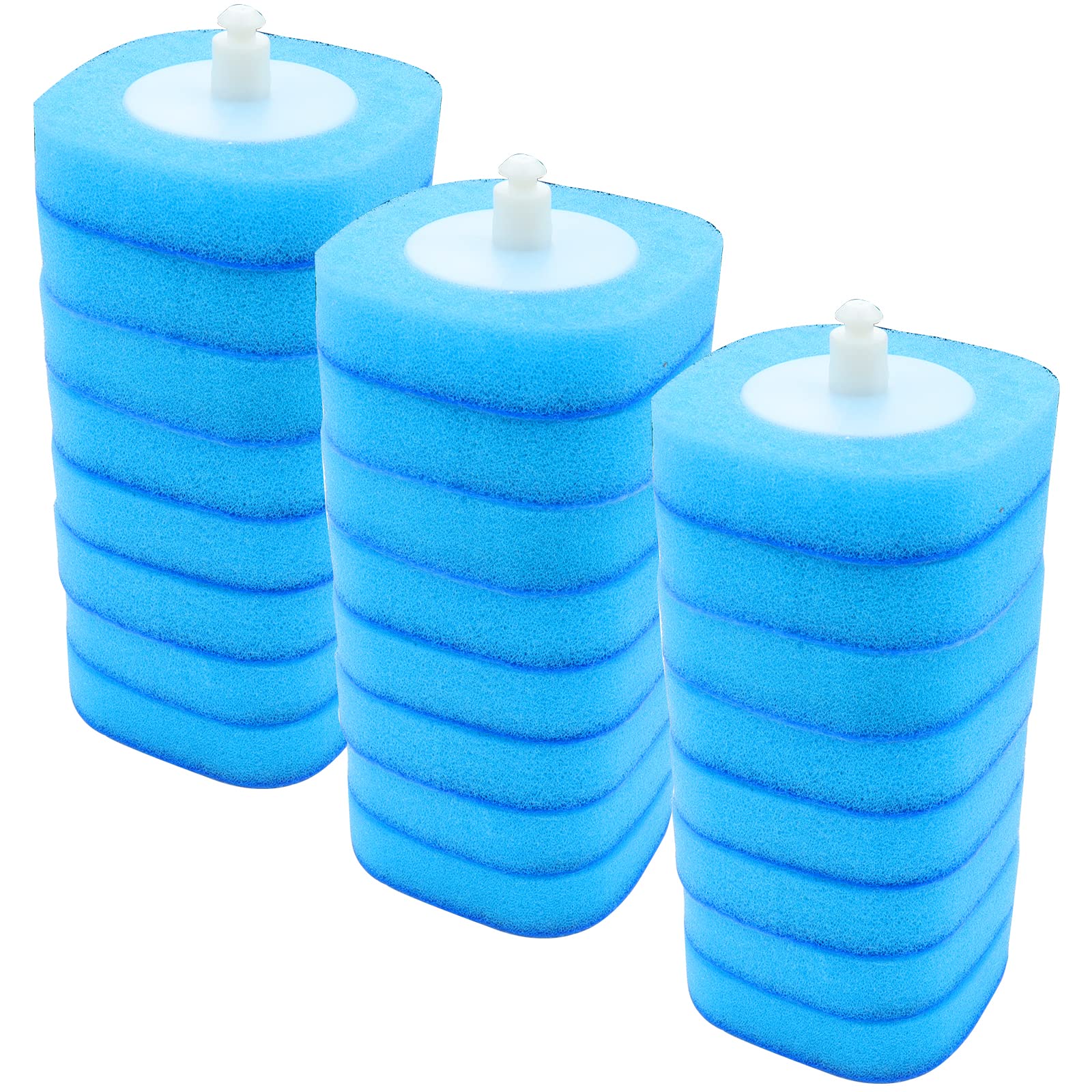 Roellgs 24pcs Disposable Toilet Brush Replacement Head, Toilet Stick Disposable Brush Head, Toilet Stick Disposable Replacement Head（replacement head））