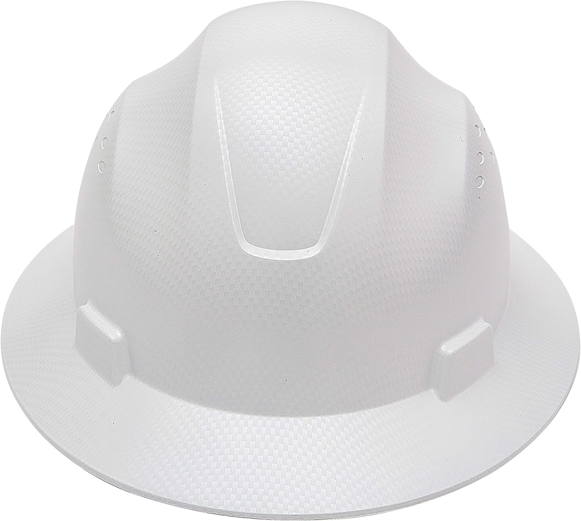 CJ Safety Full Brim Fiber Glass Hard Hat with Fas-Trac Suspension (White)