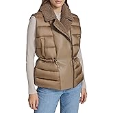 Andrew Marc womens Faux Sherpa Faux Leather Puffer Vest
